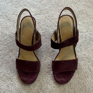 Ann Taylor Deep Burgundy Suede Sandals